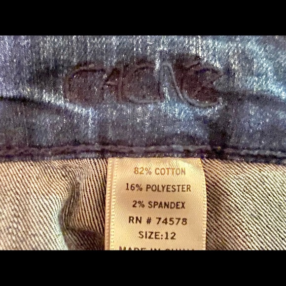 CACHE Stretchy Skinny Jeans w/ tan ankle ties sz12 - Picture 5 of 8